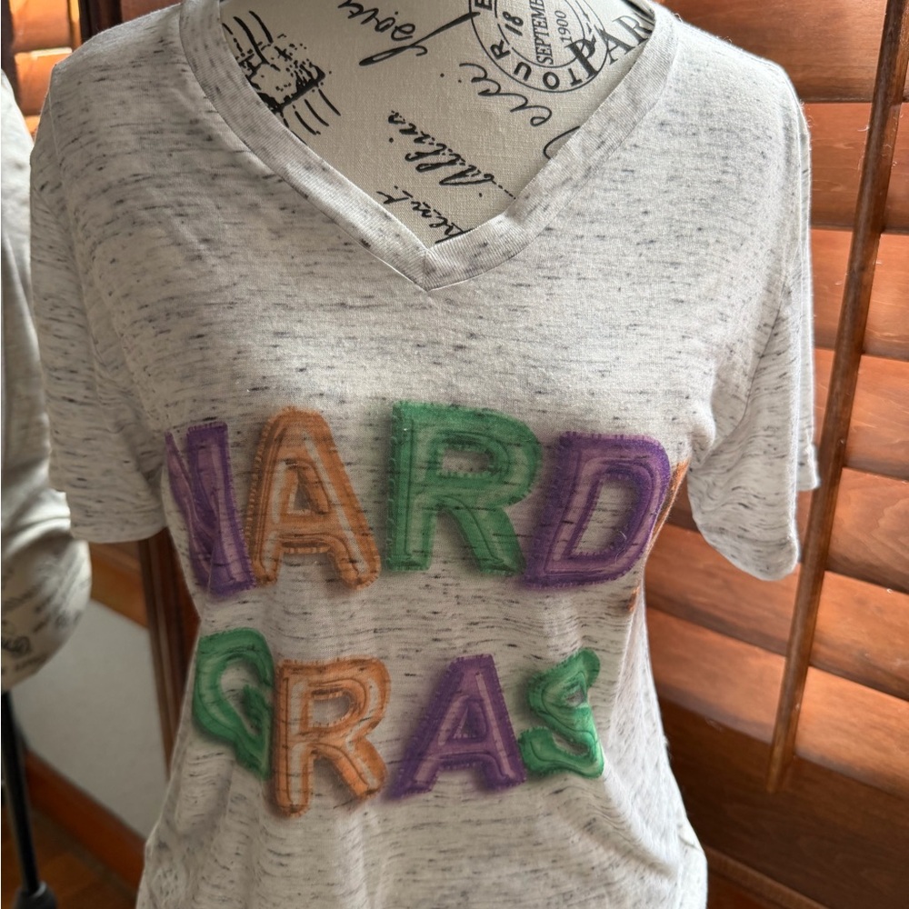 Bella Canvas Light Heather Gray Tee with Black Graphic - Picture 1 of 6